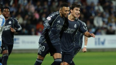 ثنائية مبابي وهدف ذاتي تقود ريال مدريد لعبور تالافيرا