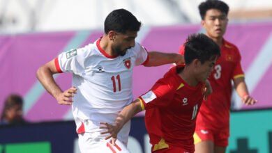 الأردن يعجز عن العودة ويخسر أمام فيتنام بثنائية في كأس آسيا تحت 23 عامًا