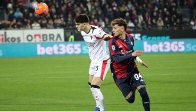 ميلان يغرق كالياري بهدف رافائيل لياو ويرتقي للصدارة مؤقتًا