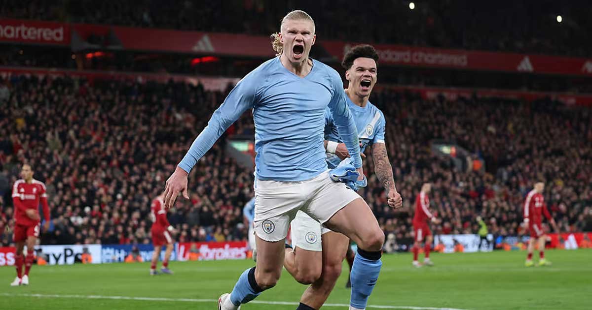 مانشستر سيتي يُنهي سلسلة ليفربول في أنفيلد بفوز درامي في الوقت القاتل