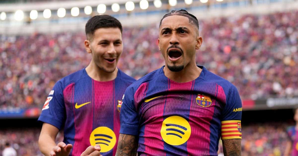 هاتريك رافينيا.. برشلونة يفرض هيمنته على إشبيلية بخماسية كاسحة في كامب نو