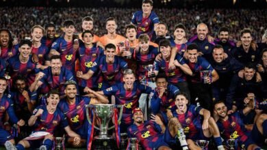 كم مرة فاز برشلونة بلقب الدوري الإسباني؟